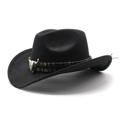 Western cowboy hat with bell crown design in polyester fabric, adjustable 56-58cm fit, shown in army green colour