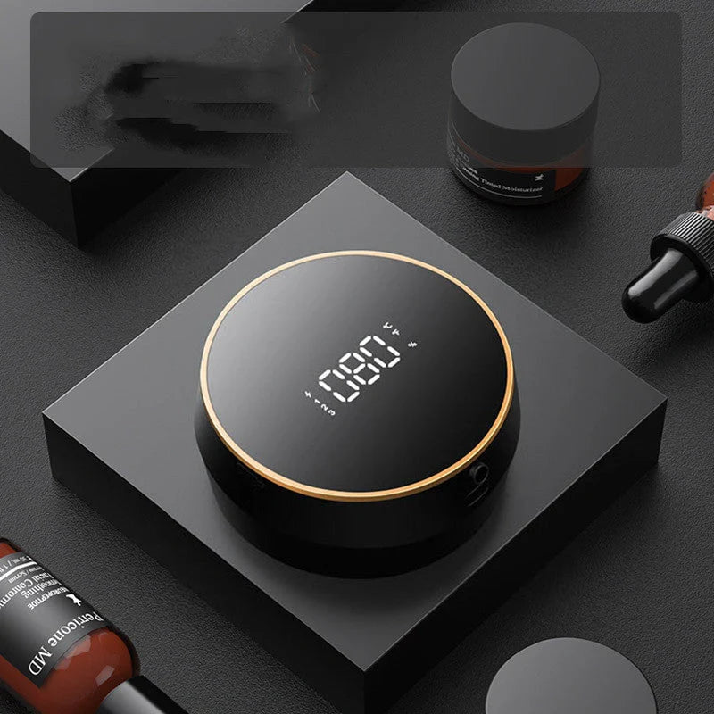 Automatic induction hand sanitizer machine in elegant white and obsidian black with LED temperature display