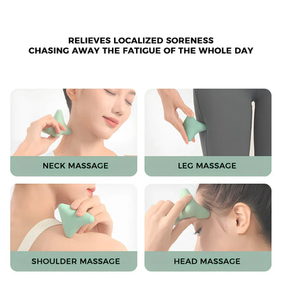Grey silicone triangular massage cone with four corners for back, neck, scapula and psoas muscle release
