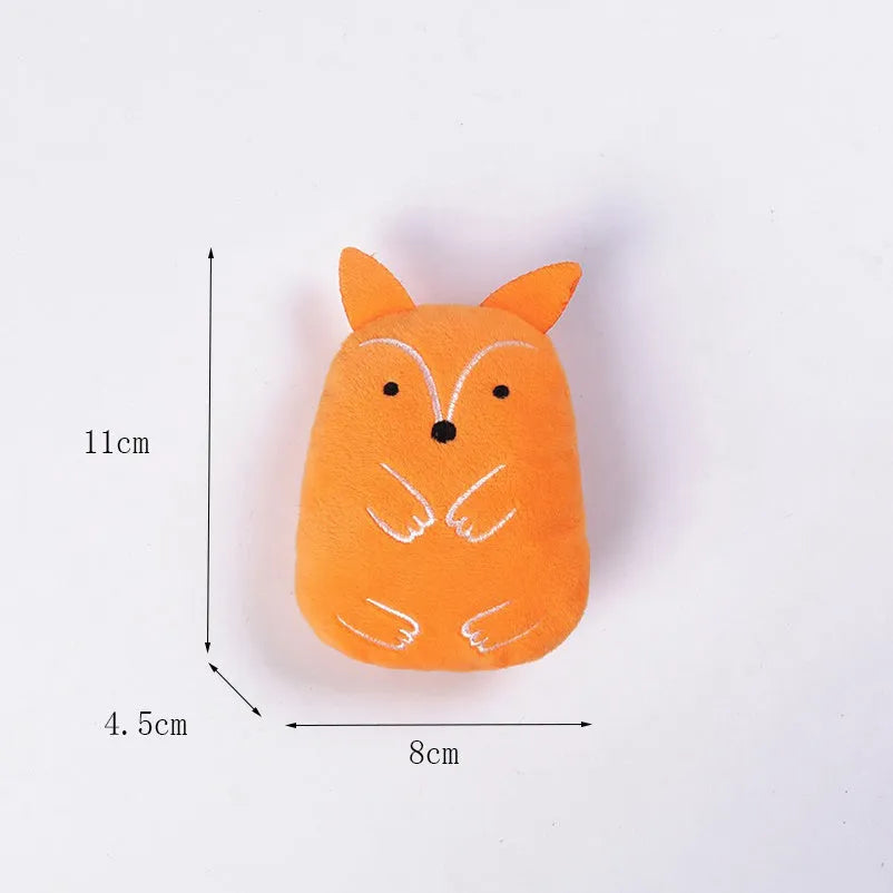 Interactive catnip plush toy with squeaker for chewing and play