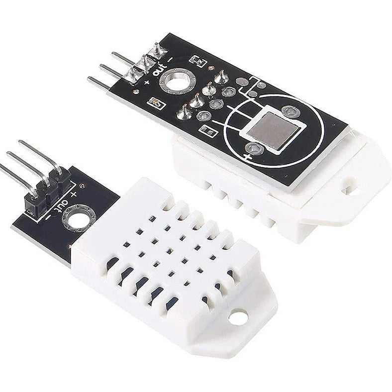 DHT22 digital temperature and humidity sensor module with AM2302 chip on PCB with pin connectors