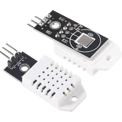 DHT22 digital temperature and humidity sensor module with AM2302 chip on PCB with pin connectors