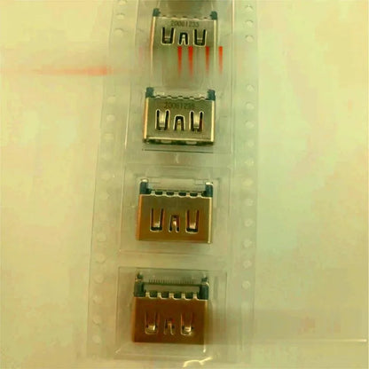 Silver HDMI interface host socket showing 19-pin configuration and nickel-plated brass construction
