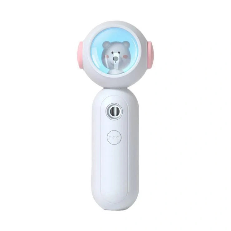 Handheld Nano Spray Steamer in cat pink, cat white, and alien red for portable skin hydration
