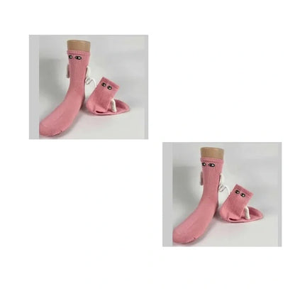 Stylish couple matching mid-tube socks in various colors for a fun and fashionable look.