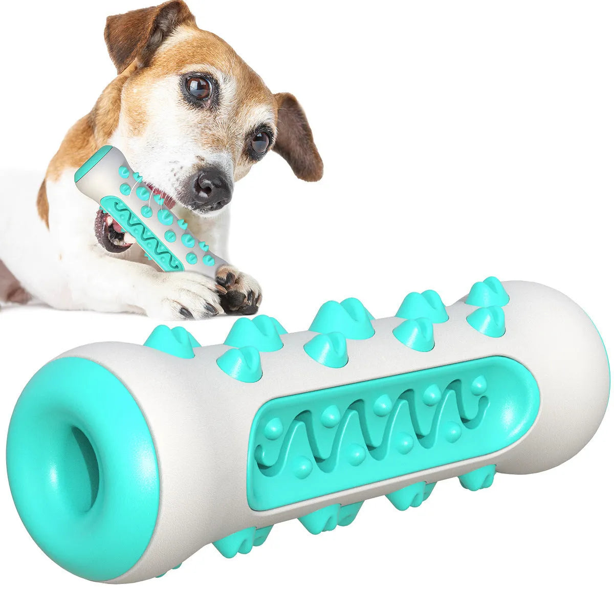 15cm natural rubber dog dental chew toy in four colours for plaque removal