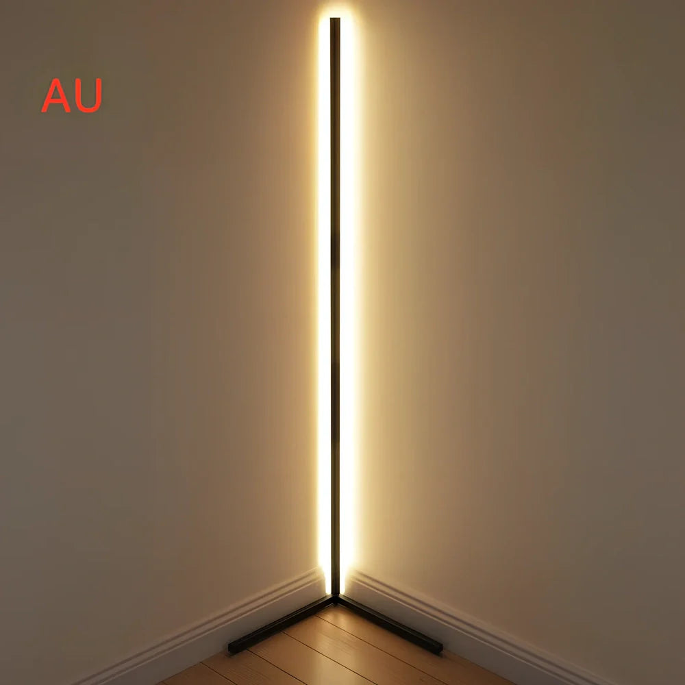 Corner floor lamp with aluminium alloy shade measuring 140cm height and 40cm diameter