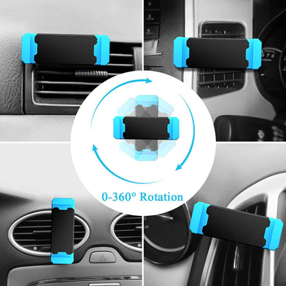 Mini car phone holder in Cross Black with adjustable clamp fitting 55-85mm devices