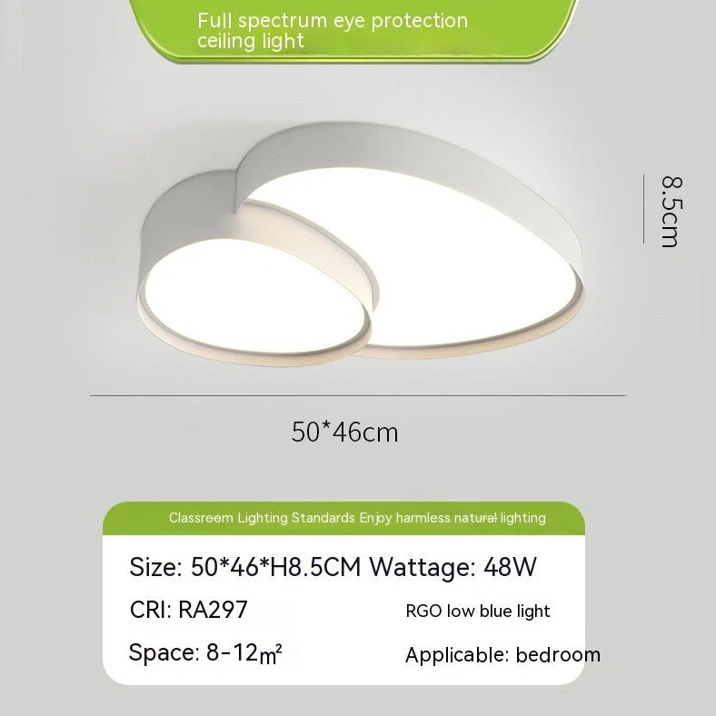 Simple Modern whole house LED lamp with acrylic shade and smart remote control for adjustable three-colour lighting