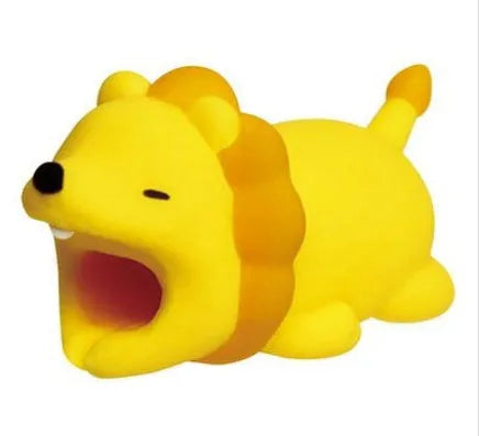 Silicone animal-shaped cable protector for Apple iPhone lightning charging cable.
