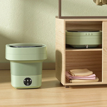 Compact, foldable portable washing machine with three timer settings and energy-efficient design