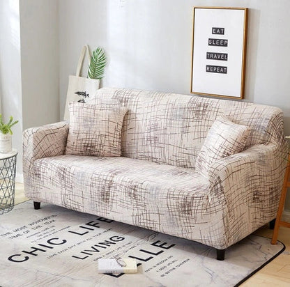 Stretchable polyester-spandex sofa cover with non-slip design in various colors