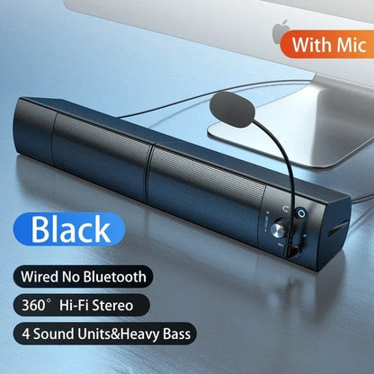 Powerful Bluetooth subwoofer speaker with dual high-power speakers, independent volume controls, and versatile connectivity options