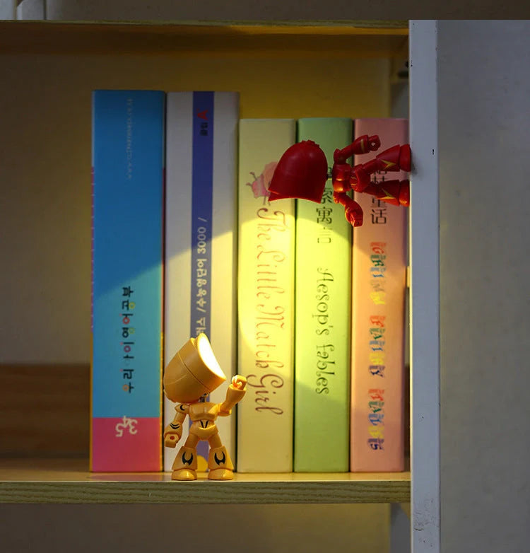 Mini LED Hero Robot Table Lamp with adjustable arms and 360° rotating head in various colors