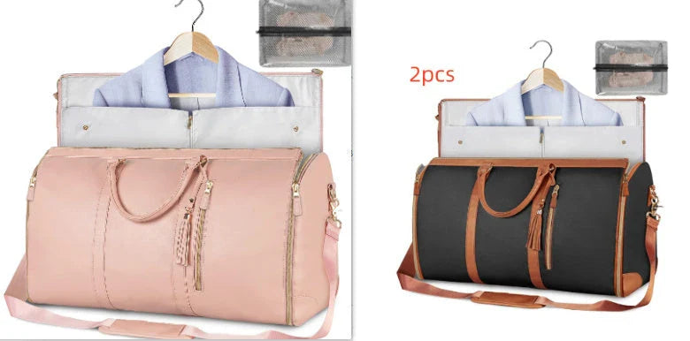 Spacious Travel Duffel Bag - Versatile Women's Handbag with Folding Suit Compartment in Multiple Color Options