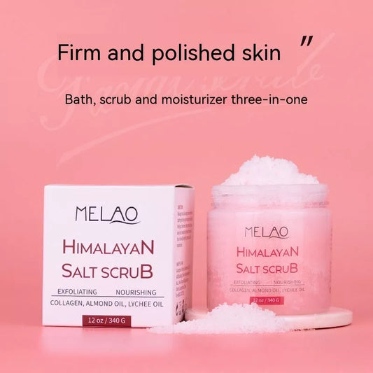 Himalayan Salt Body Scrub Cream for exfoliating and moisturizing skin, 340g jar