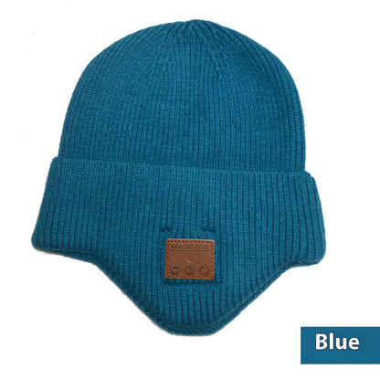 Warm Knit Bluetooth Beanie in various colors with USB charging cable