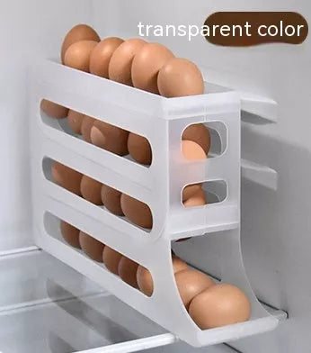 4-layer automatic egg roller sliding tray for refrigerator side door in various colors