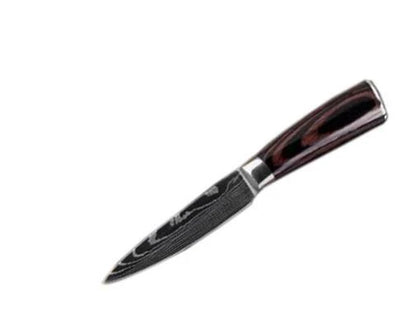 Premium 8-Piece Stainless Steel Chef Knife Set with Elegant Damascus Pattern Blades and Ergonomic Handles