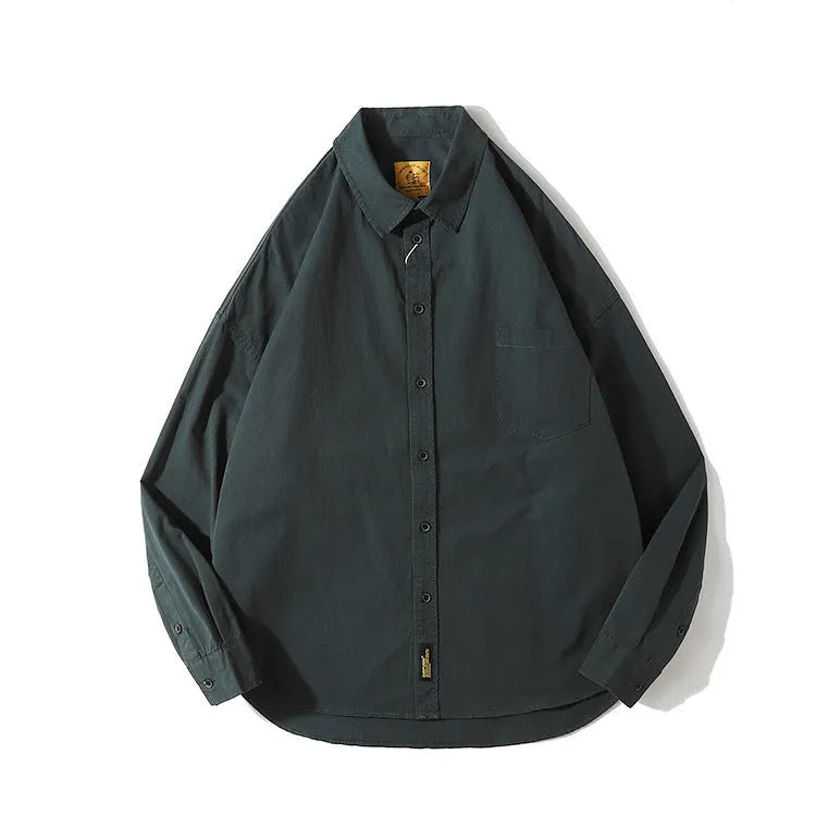 Men's loose-fit Japanese cardigan shirt in cotton for summer, available in multiple colours.