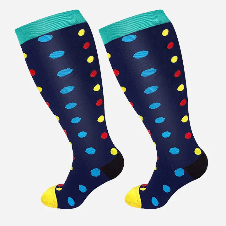 Premium plus-size compression socks with bamboo fibers for superior comfort and support