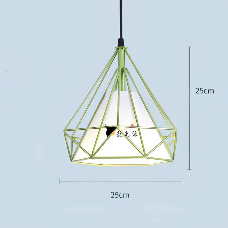 Wrought iron diamond chandelier with adjustable height and LED lighting for 10-15 square metre rooms