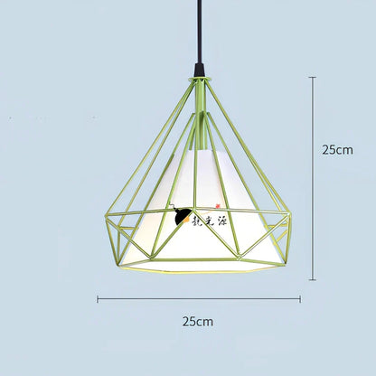 Wrought iron diamond chandelier with adjustable height and LED lighting for 10-15 square metre rooms