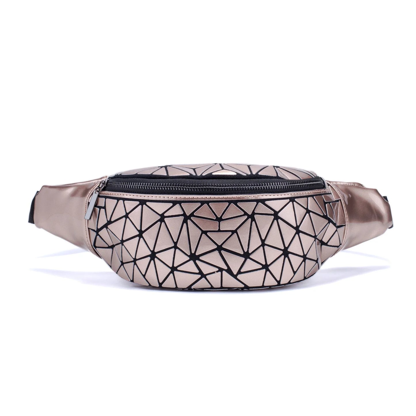 Stylish waist bags in various colors made of premium PU leather with a sleek geometric design, providing hands-free convenience and organization for modern women.