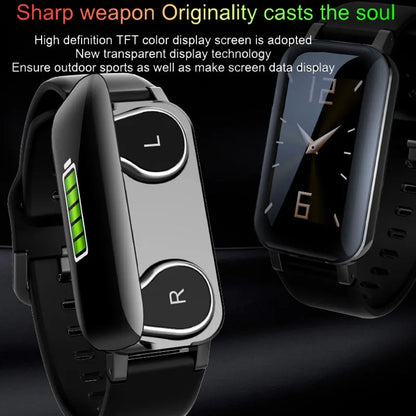 Smart call bracelet with heart rate monitor display in black, blue, and coffee colour options