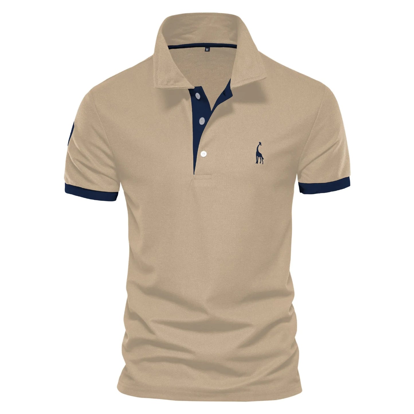 Men's slim-fit short sleeve T-shirt with embroidered deer design on front, available in multiple colours