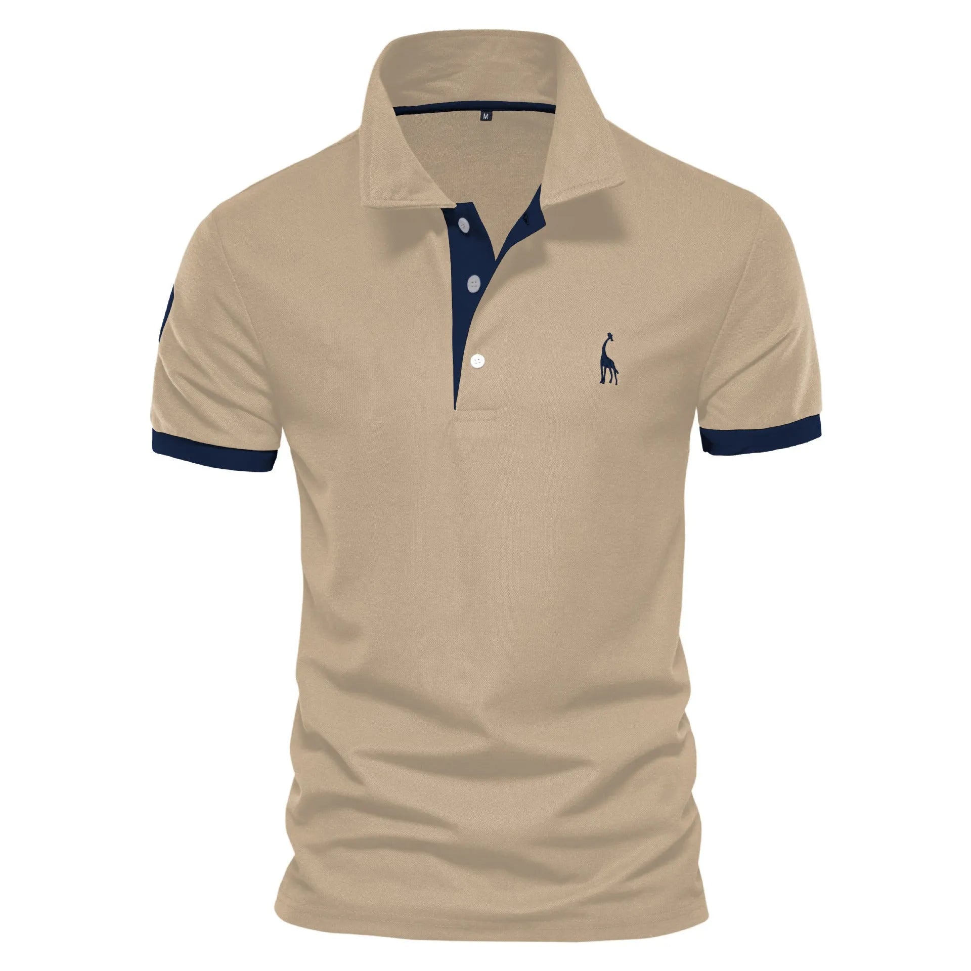 Men's slim-fit short sleeve T-shirt with embroidered deer design on front, available in multiple colours