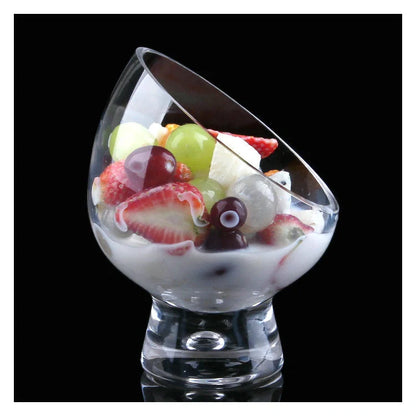 Diagonal Salad Cup with gold-edged rim and heat-resistant glass material