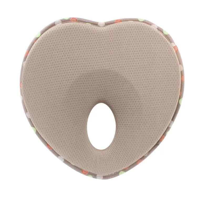 Newborn anti-roll pillow in heart shape for flat head prevention, 21*19*3cm