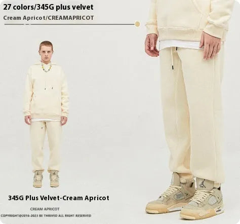 Men's velvet sweatpants with ankle banded cuffs in multiple solid colour options