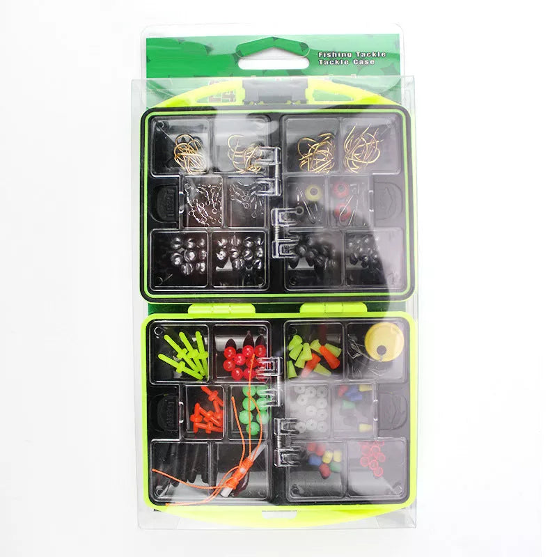 Upgraded rock fishing accessory box containing 184 pieces for organized fishing
