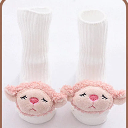 Breathable cotton baby socks in various colors and patterns for 0-3 months