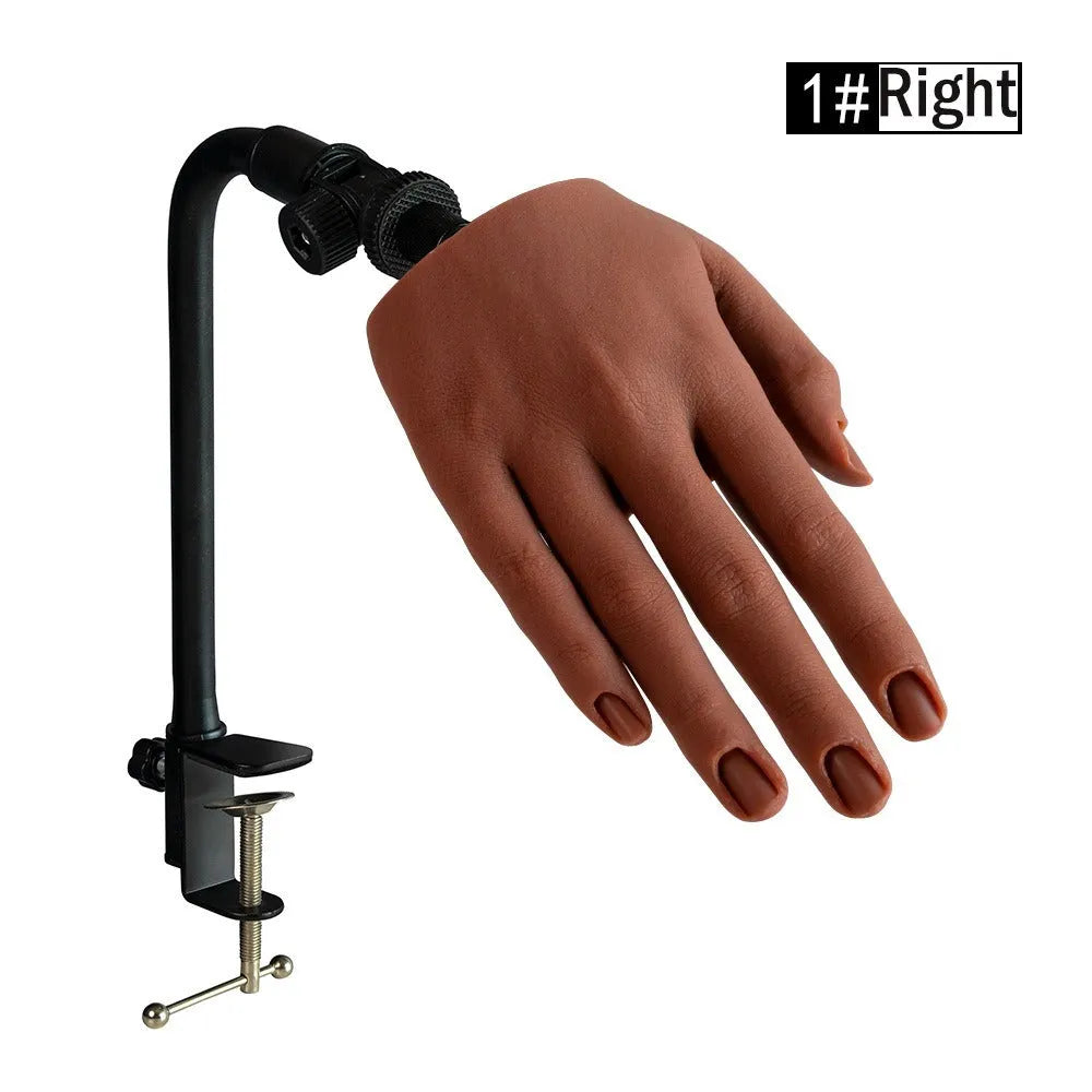Silicone nail art practice fake hand model for manicure training in various colours