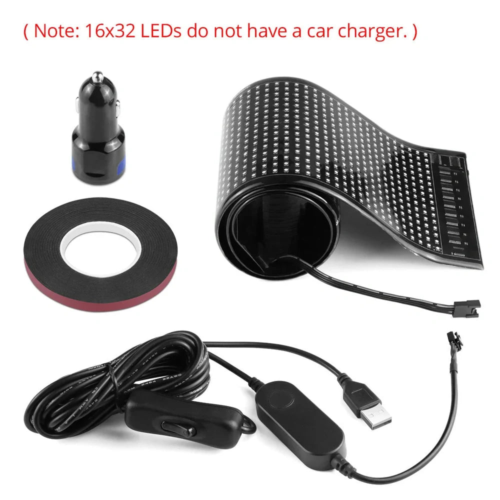 USB programmable LED pixel matrix soft screen displaying custom graphics with 16×192 resolution