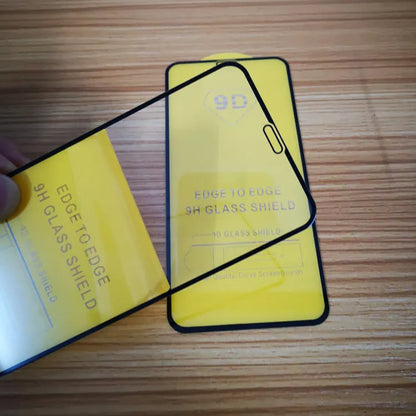 Black tempered glass screen protector for Xiaomi 10 Lite and 11 series phones.