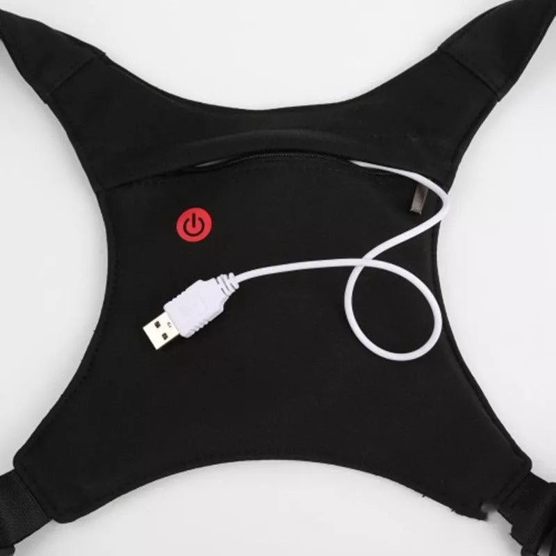 Wireless remote control LED luminous vest in yellow and grey for nighttime safety