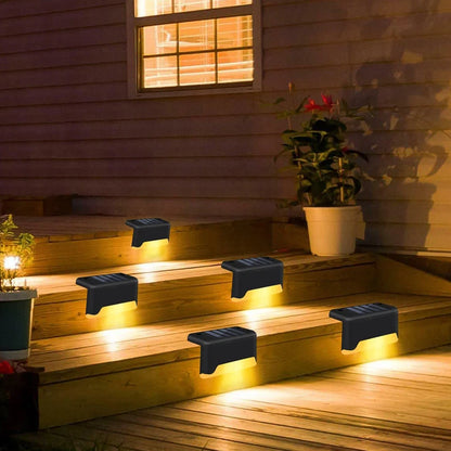 Coffee-coloured solar step light with amorphous silicon panel for outdoor staircase and garden illumination