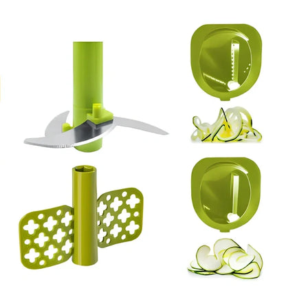 Manual vegetable chopper with three stainless steel blades and 1.2-litre plastic bowl for food preparation