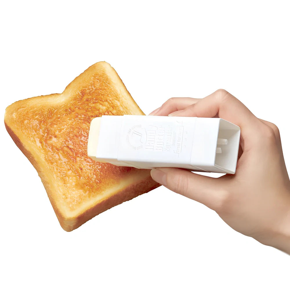 White polypropylene butter applicator creating 6x6x3cm butter sticks with vertical grease box design