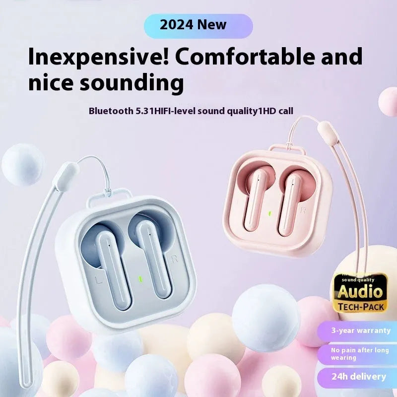Wireless Bluetooth Earbuds with Noise Reduction, Zhongke Lanxun Chip, 5 Metre Transmission Range, 0-4 Hour Battery Life, Sports Style Earplugs in Black, White or Skin Colour, Plastic Construction