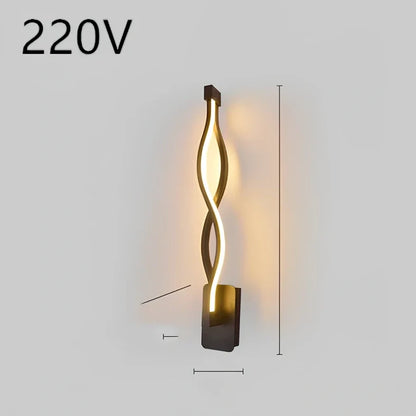 Nordic minimalist LED wall lamp in black with silicone shade, 220V for bedroom bedside use, 30000-hour lifespan