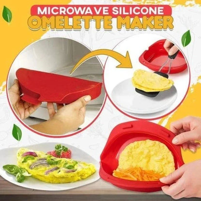Red Microwave Silicone Omelette Maker for quick, healthy breakfasts