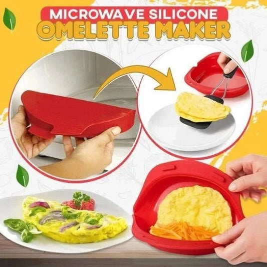 Red Microwave Silicone Omelette Maker for quick, healthy breakfasts