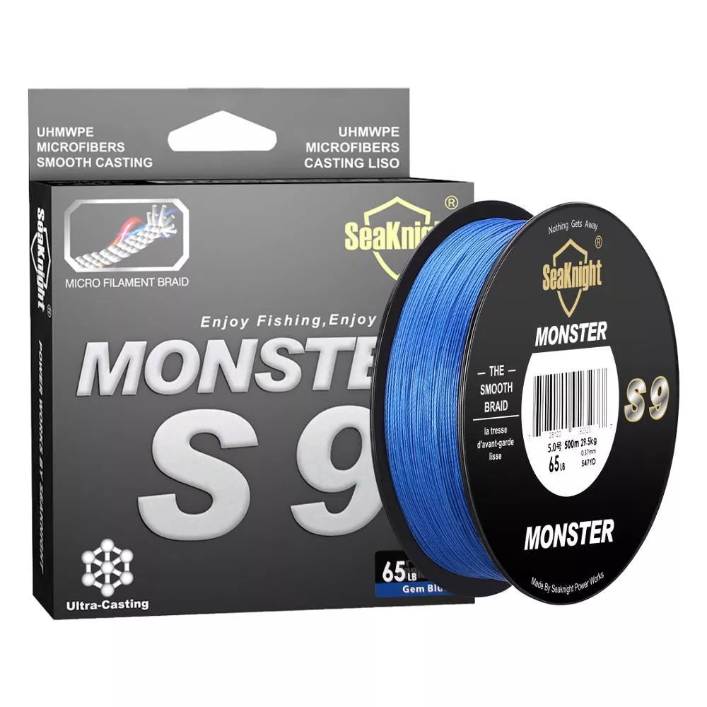 Durable lua braided fishing line with high wear resistance in various colors
