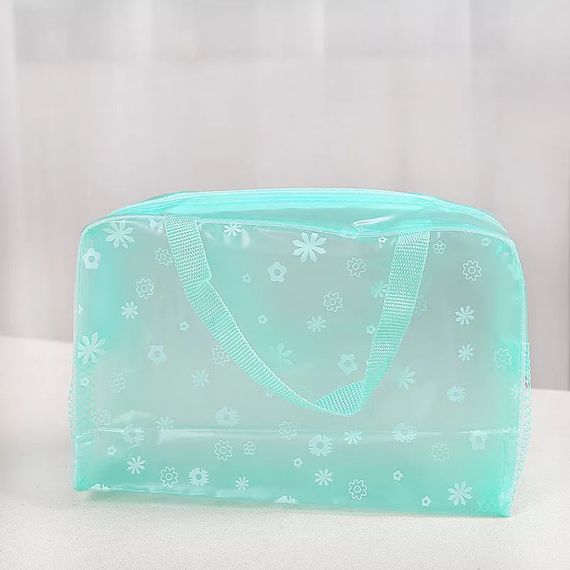 Waterproof PVC cosmetic bag in multiple colors for travel organization
