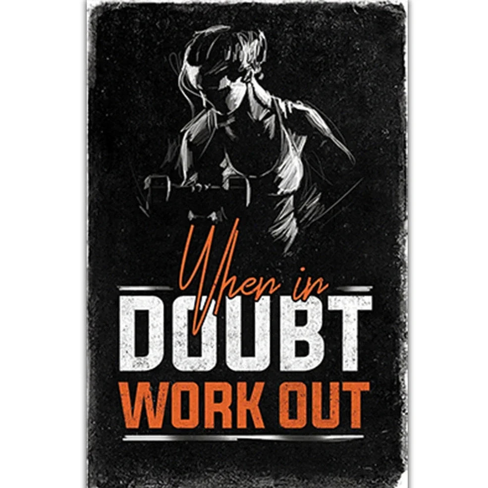 Gym motivational canvas poster measuring 7.8x11.8 inches with modern design in four colour schemes